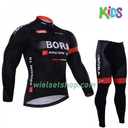 Kind Fietskleding (Wielershirt Lange Mouw + Fietsbroek Lang) 2017 Bora-Hansgrohe N003